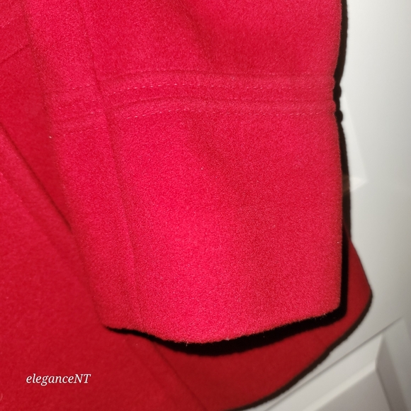 Preston & York Red Double Breasted Red Wool Coat Sz: 14 - Picture 10 of 15